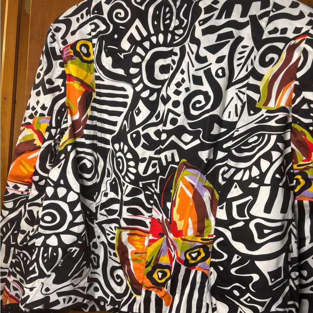Abstract Patterned Women's Blazer - image 5